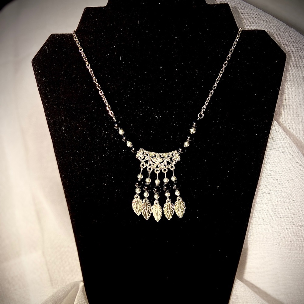 Black and silver Vintage Victorian necklace